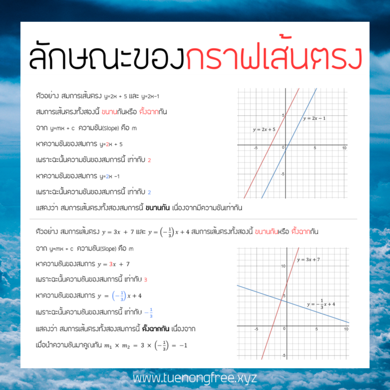 สมการเส นตรง Linear Equation Tuenongfree
